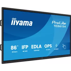 IIYAMA LFD 86 dalle IPS anti-reflet 40 pts 3840x2160 550cd/m² 8ms Tactile interactif 2xHPs DisplayPort 2xHDMI USB-C 5xUSB OPS…