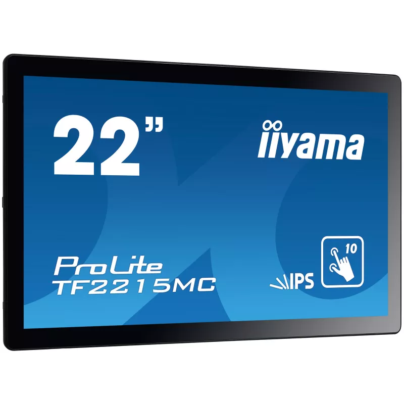 Moniteur IIYAMA 21.5Tactile PCAP 10 points FHD 1920x1080 14ms VGA DVI DP Noir sans cadre TF2215MC-B2"