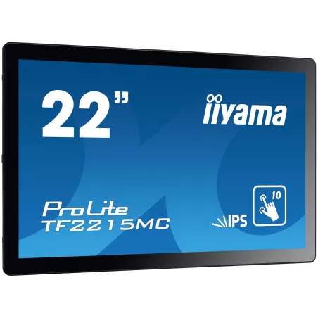 Moniteur IIYAMA 21.5Tactile PCAP 10 points FHD 1920x1080 14ms VGA DVI DP Noir sans cadre TF2215MC-B2"