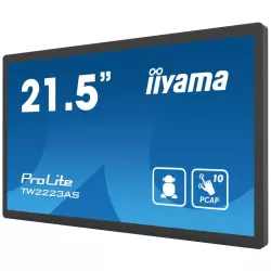 Ecran 21.5 Interactif Noir Tactile PCAP 10pts VA 24/7 1920x1080 16:9 400 cd/m² 18ms HDMI 5xUSB VESA 100x100 Microphone Hp…