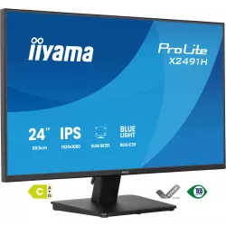 Ecran IIYAMA 24'' Noir dalle IPS Ultra mince 16:9 1920x1080 1ms 120Hz 350cd/m² 1500:1 Haut-parleurs DisplayPort HDMI Réduction…