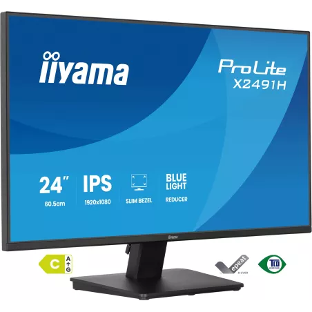Ecran IIYAMA 24'' Noir dalle IPS Ultra mince 16:9 1920x1080 1ms 120Hz 350cd/m² 1500:1 Haut-parleurs DisplayPort HDMI Réduction…