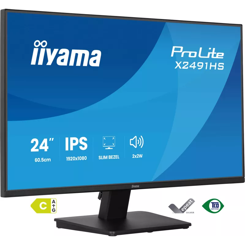 Ecran IIYAMA 24'' Noir dalle IPS Ultra mince 16:9 1920x1080 1ms 120Hz 350cd/m² 1500:1 HPs DP HDMI Systeme audio intégré Reduc…