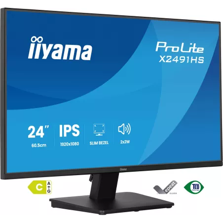 Ecran IIYAMA 24'' Noir dalle IPS Ultra mince 16:9 1920x1080 1ms 120Hz 350cd/m² 1500:1 HPs DP HDMI Systeme audio intégré Reduc…