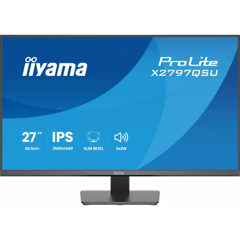 Ecran IIYAMA 27" Noir Ultra mince dalle IPS 16:9 2560x1440 75Hz 350 cd/m² 1ms 1000:1 DP 2xHDMI 4xUSB (2x 3.2+2xC) HPs TCO…