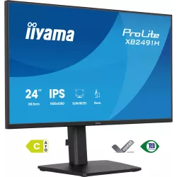 Ecran IIYAMA 24'' Noir dalle IPS Ultra mince 16:9 1920x1080 1ms 120Hz 350cd/m² 1500:1 HPs DP HDMI Reduc fatigue oculaire 15cm…
