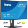 Ecran IIYAMA 24'' Ultra mince Noir IPS 1920x1080 16:9 120Hz 4ms 350cd/m² HDMI DP USB-HUB (2x 3.2 + 2xC) HPs 2 x 2W 15cm pied…