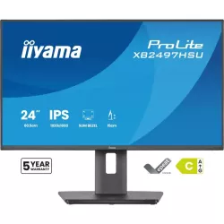 Ecran IIYAMA 24'' Ultra mince Noir IPS 1920x1080 16:9 120Hz 4ms 350cd/m² HDMI DP USB-HUB (2x 3.2 + 2xC) HPs 2 x 2W 15cm pied…