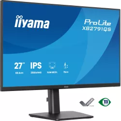 Ecran IIYAMA 27'' Noir dalle IPS Ultra mince 16:9 2560x1440 1ms 75Hz 350cd/m² 1000:1 HDMI DP HPs 2x2W VESA 100x100 15cm pied…