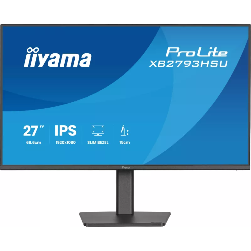 Ecran IIYAMA 27'' Dalle IPS Ultra mince 1920x1080 16:9 120Hz 1ms 350 cd/m² HPs HDMI DisplayPort USB HUB (2x2.0) HPs 15cm pied…