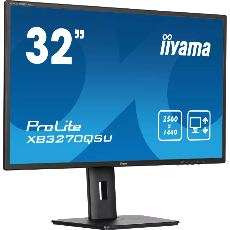 Ecran IIYAMA 31,5 Noir 3ms dalle IPS 2560x1440 100Hz 250 cd/m² 2xHDMI 1xDisplayPort 3xUSB HUB (3.2) HPs VESA 100x100 15cm pied…