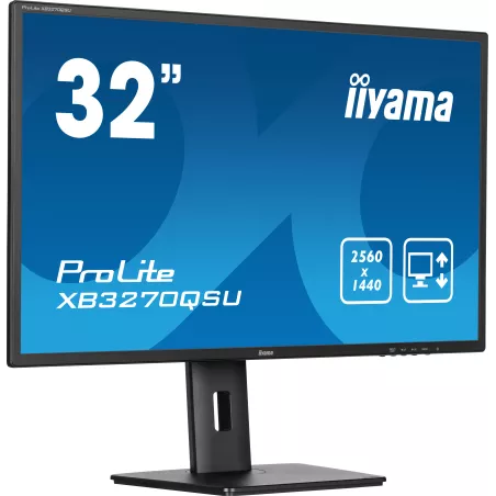 Ecran IIYAMA 31,5 Noir 3ms dalle IPS 2560x1440 100Hz 250 cd/m² 2xHDMI 1xDisplayPort 3xUSB HUB (3.2) HPs VESA 100x100 15cm pied…