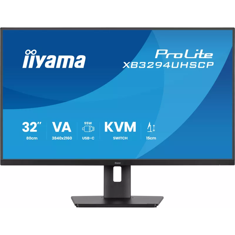 Ecran IIYAMA 32" dalle VA 4K UHD 3840x2160 2ms 16:9 HPs 400cdm² 2xHDMI DisplayPort 4xUSB USB-C DOCK 15 cm pied réglab hauteur…