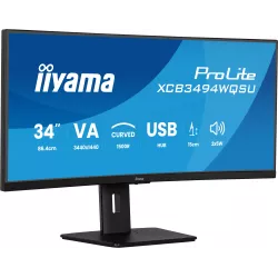 Ecran IIYAMA 34 Noir VA 21:9 incurvé 1500R 3440x1440 UWQHD 0.4ms 120Hz 350 cd/m² HPs 2xHDMI DP 4xUSB (2x3.2 2xType C) 15cm…