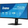 Ecran IIYAMA 34 Noir VA 21:9 incurvé 1500R 3440x1440 UWQHD 0.4ms 120Hz 350 cd/m² HPs 2xHDMI DP 4xUSB (2x3.2 2xType C) 15cm…