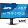 Ecran IIYAMA 34 Noir VA incurvé 1500R avec Webcam 5MP 21:9 3440x1440 120Hz 350 d/m2 0.4ms DP 2xHDMI HPs USB C 4xUSB-HUB USB-C…