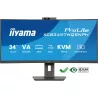 Ecran IIYAMA 34 Noir VA incurvé 1500R avec Webcam 5MP 21:9 3440x1440 120Hz 350 d/m2 0.4ms DP 2xHDMI HPs USB C 4xUSB-HUB USB-C…