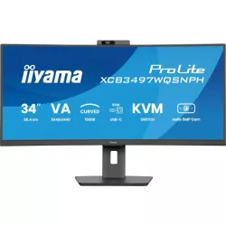 Ecran IIYAMA 34 Noir VA incurvé 1500R avec Webcam 5MP 21:9 3440x1440 120Hz 350 d/m2 0.4ms DP 2xHDMI HPs USB C 4xUSB-HUB USB-C…