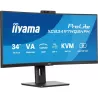 Ecran IIYAMA 34 Noir VA incurvé 1500R avec Webcam 5MP 21:9 3440x1440 120Hz 350 d/m2 0.4ms DP 2xHDMI HPs USB C 4xUSB-HUB USB-C…