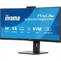 Ecran IIYAMA 34 Noir VA incurvé 1500R avec Webcam 5MP 21:9 3440x1440 120Hz 350 d/m2 0.4ms DP 2xHDMI HPs USB C 4xUSB-HUB USB-C…