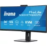 Ecran IIYAMA 34 Noir VA incurvé 1500R avec Webcam 5MP 21:9 3440x1440 120Hz 350 d/m2 0.4ms DP 2xHDMI HPs USB C 4xUSB-HUB USB-C…