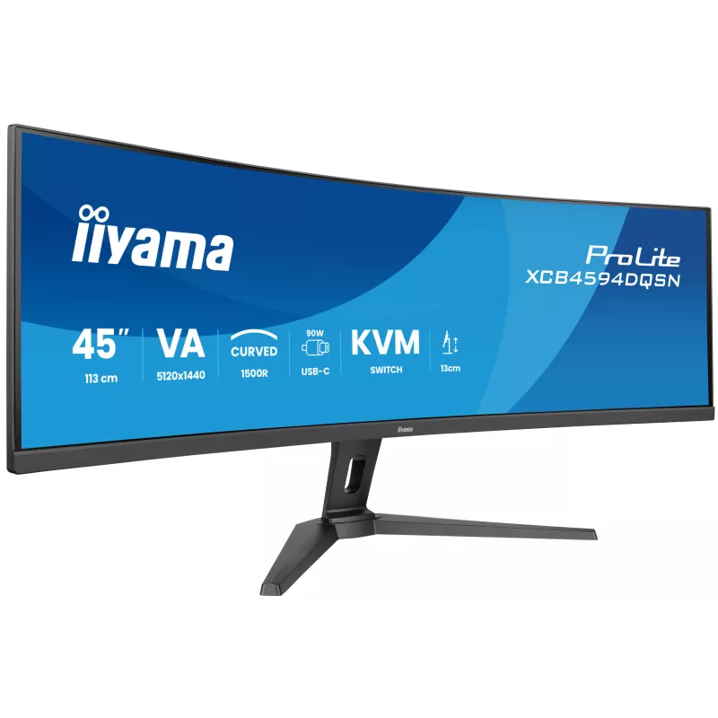 Ecran IIYAMA 44,5 Noir VA 32:9 incurvé 0.8ms 5120x1440 165Hz 450cd/m² 1xDP 2xHDMI 1xUSB-C 3xUSB HUB(3.2) com KVM Docking USB-C…
