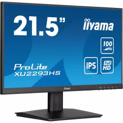 Ecran IIYAMA 21.5 Noir IPS 16:9 1ms ULTRA MINCE 1920x1080 100Hz 300 cd/m² 1ms HDMI Displayport HPs 2x1W Réduc lumière bleue 3…