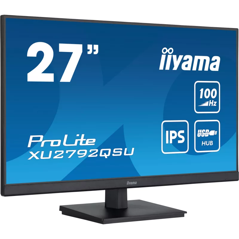 Ecran IIYAMA 27 dalle IPS ULTRA MINCE 2560x1440 0.4ms 100Hz 250 cd/m² HDMI DisplayPort USB HUB (4x3.0) HPs TCO VESA 100x100…