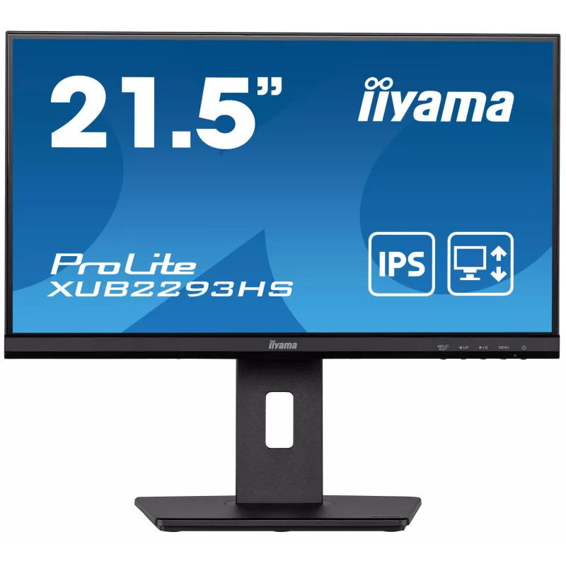 Ecran IIYAMA 21.5 Noir IPS 16:9 1ms ULTRA MINCE 1920x1080 250 cd/m² 3ms VGA HDMI Displayport HPs 2x1W Pied réglable en hauteur…