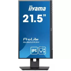 Ecran IIYAMA 21.5 Noir IPS 16:9 1ms ULTRA MINCE 1920x1080 250 cd/m² 3ms VGA HDMI Displayport HPs 2x1W Pied réglable en hauteur…