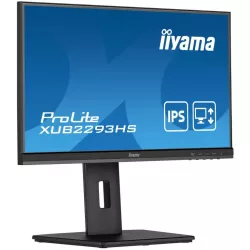 Ecran IIYAMA 21.5 Noir IPS 16:9 1ms ULTRA MINCE 1920x1080 250 cd/m² 3ms VGA HDMI Displayport HPs 2x1W Pied réglable en hauteur…