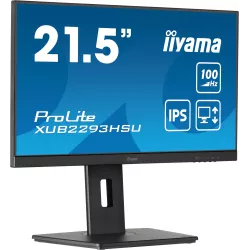 Ecran IIYAMA 21.5 Noir IPS 16:9 1ms Ultra Mince 1920x1080 100Hz 300 cd/m² HDMI DP 2xHPs 2xUSB HUB 2.0 15cm pied réglable en…
