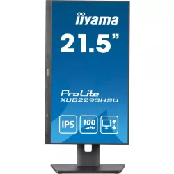 Ecran IIYAMA 21.5 Noir IPS 16:9 1ms Ultra Mince 1920x1080 100Hz 300 cd/m² HDMI DP 2xHPs 2xUSB HUB 2.0 15cm pied réglable en…
