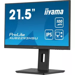 Ecran IIYAMA 21.5 Noir IPS 16:9 1ms Ultra Mince 1920x1080 100Hz 300 cd/m² HDMI DP 2xHPs 2xUSB HUB 2.0 15cm pied réglable en…