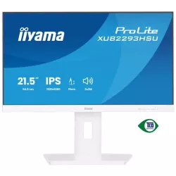 Ecran IIYAMA 21.5" Blanc IPS 16:9 1ms Ultra Mince 1920x1080 100Hz 300 cd/m² HDMI DP HPs 2xUSB HUB 2.0 15cm pied réglable en…
