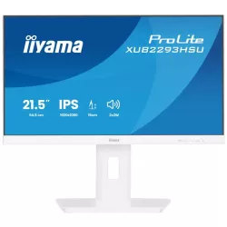Ecran IIYAMA 21.5" Blanc IPS 16:9 1ms Ultra Mince 1920x1080 100Hz 300 cd/m² HDMI DP HPs 2xUSB HUB 2.0 15cm pied réglable en…