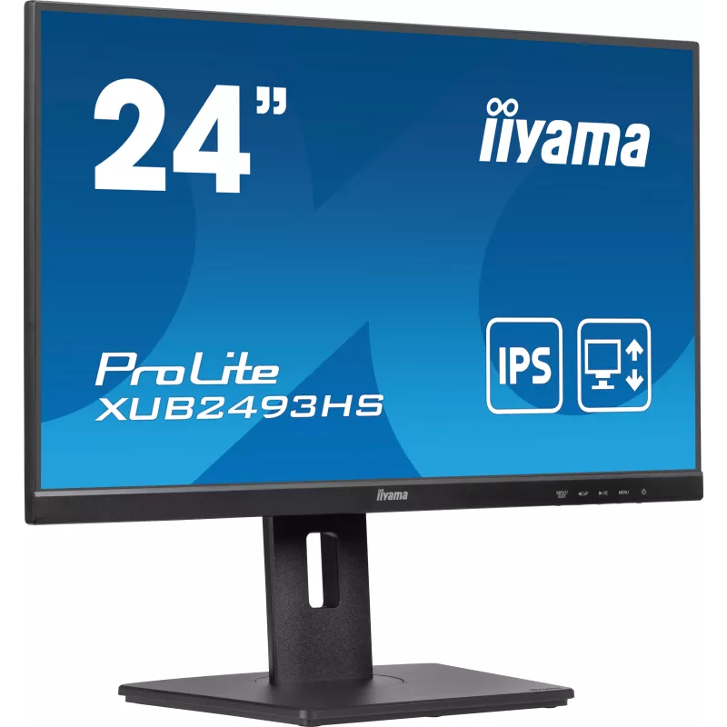 Ecran IIYAMA 23,8'' Noir dalle IPS Ultra mince 16:9 1920x1080 0.5ms 100Hz 250 cd/m² HDMI DP HPs 15cm pied réglable en hauteur…