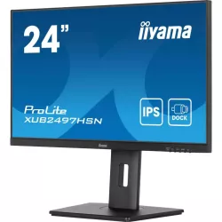Ecran IIYAMA 24'' Ultra mince Noir IPS 1920x1080 100Hz 1ms 300cd/m² HDMI DP USB-C dock USB-C 3xUSB (3.2) Haut-parleurs 15cm…