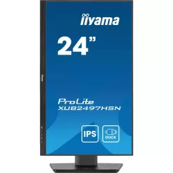 Ecran IIYAMA 24'' Ultra mince Noir IPS 1920x1080 100Hz 1ms 300cd/m² HDMI DP USB-C dock USB-C 3xUSB (3.2) Haut-parleurs 15cm…