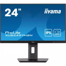 Ecran IIYAMA 24'' Ultra mince Noir IPS 1920x1080 100Hz 1ms 300cd/m² HDMI DP USB-C dock USB-C 3xUSB (3.2) Haut-parleurs 15cm…