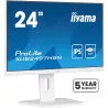 Ecran IIYAMA 24'' Ultra mince Blanc IPS 1920x1080 100Hz 1ms 300cd/m² HDMI DP USB-C dock USB-C 3xUSB (3.2) Haut-parleurs 15cm…