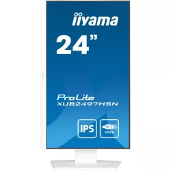 Ecran IIYAMA 24'' Ultra mince Blanc IPS 1920x1080 100Hz 1ms 300cd/m² HDMI DP USB-C dock USB-C 3xUSB (3.2) Haut-parleurs 15cm…