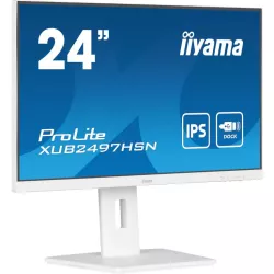 Ecran IIYAMA 24'' Ultra mince Blanc IPS 1920x1080 100Hz 1ms 300cd/m² HDMI DP USB-C dock USB-C 3xUSB (3.2) Haut-parleurs 15cm…