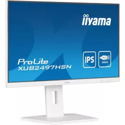 Ecran IIYAMA 24'' Ultra mince Blanc IPS 1920x1080 100Hz 1ms 300cd/m² HDMI DP USB-C dock USB-C 3xUSB (3.2) Haut-parleurs 15cm…