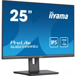 Ecran IIYAMA 25'' IPS 4ms 16:10 1920x1200 VGA HDMI DisplayPort HUB USB (2x2.0) 15cm pied réglable en hauteur Pivot /…