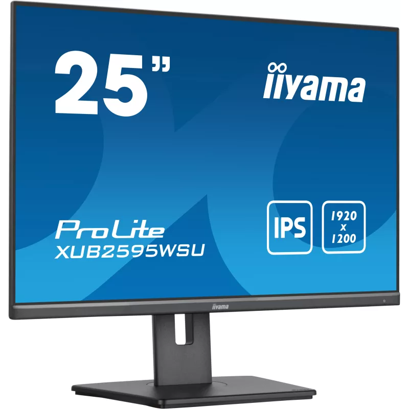 Ecran IIYAMA 25'' IPS 4ms 16:10 1920x1200 VGA HDMI DisplayPort HUB USB (2x2.0) 15cm pied réglable en hauteur Pivot /…