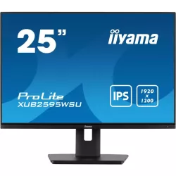 Ecran IIYAMA 25'' IPS 4ms 16:10 1920x1200 VGA HDMI DisplayPort HUB USB (2x2.0) 15cm pied réglable en hauteur Pivot /…