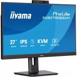 Ecran IIYAMA 27 Noir Ultra mince avec Webcam IPS 16:9 2560x1440 100Hz 250 cd/m2 0.4ms DP HDMI HPs USB C/ USB-HUB (3x3.2) 15cm…