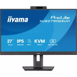 Ecran IIYAMA 27 Noir Ultra mince avec Webcam IPS 16:9 2560x1440 100Hz 250 cd/m2 0.4ms DP HDMI HPs USB C/ USB-HUB (3x3.2) 15cm…