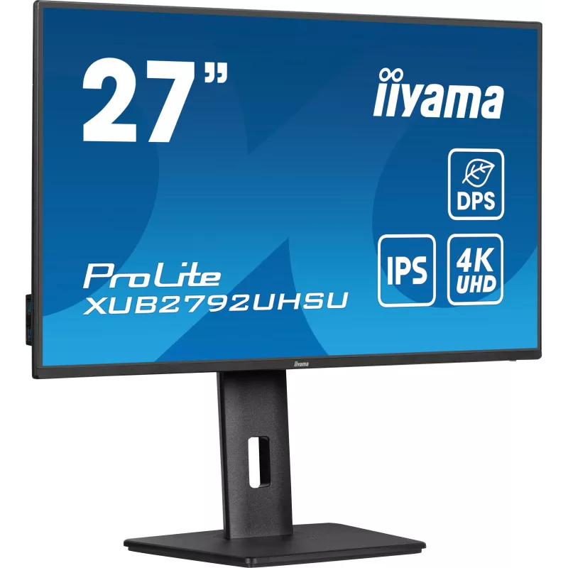 Ecran IIYAMA 27 dalle IPS ULTRA MINCE 4K 3840x2160 4ms 350 cd/m² HDMI DisplayPort 3xUSB 3.2 USB-C 2xHPs 15cm pied réglable…